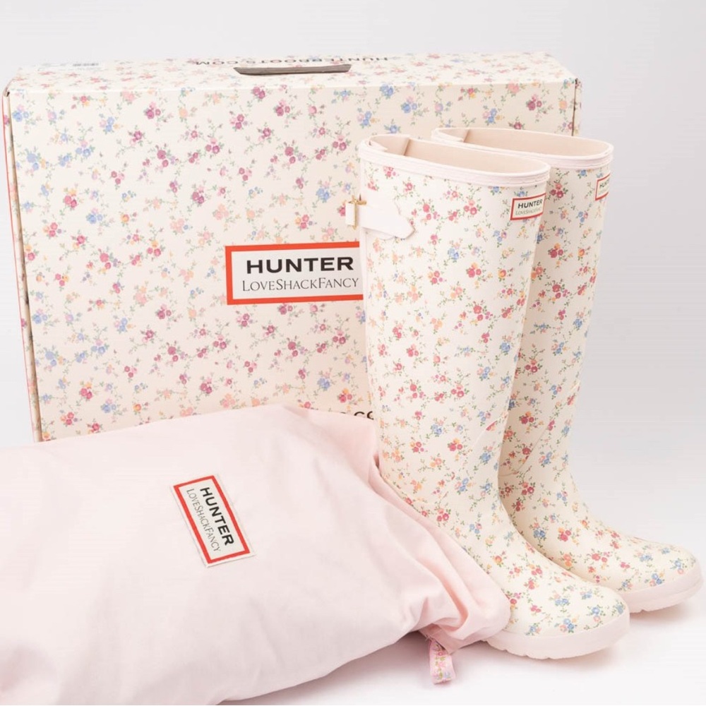 Love Shack Fancy x Hunter Boot Original Tall Rain Boot Sunrise Patchwork sz US 7